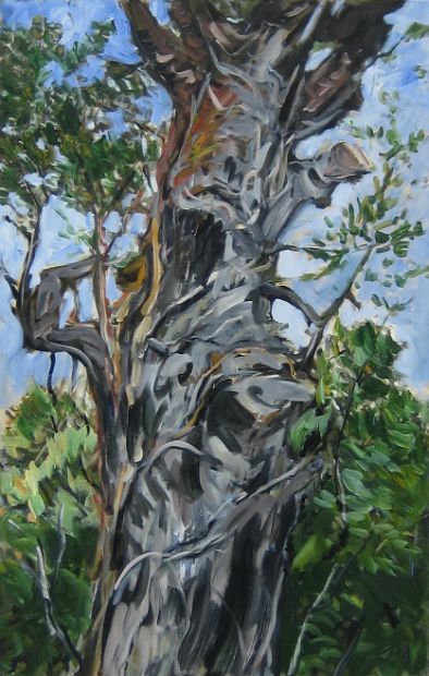 ÖLBAUM, Öl auf Baumwolle, 130 x 80 cm